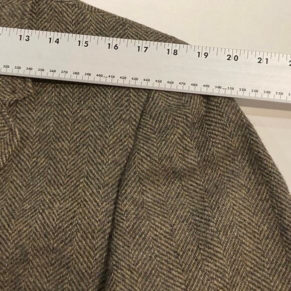 Vintage 60s HART SCHAFFNER & MARX Blazer Jacket Chest 47” Brown Herringbone Wool - Picture 13 of 16